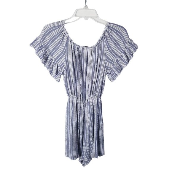 Brandy Melville Stripe Off The Shoulder Romper‎ One Size - Picture 1 of 9